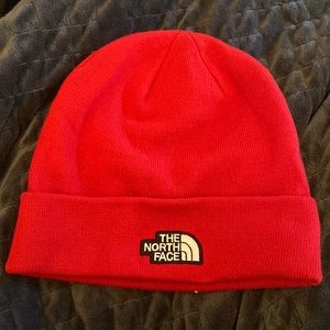 North Face Beanie, Red-One Size